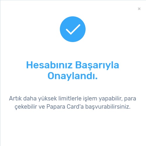 papara hesap onayı